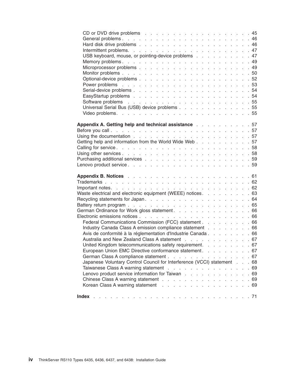 Lenovo ThinkServer RS110 User Manual | Page 6 / 90