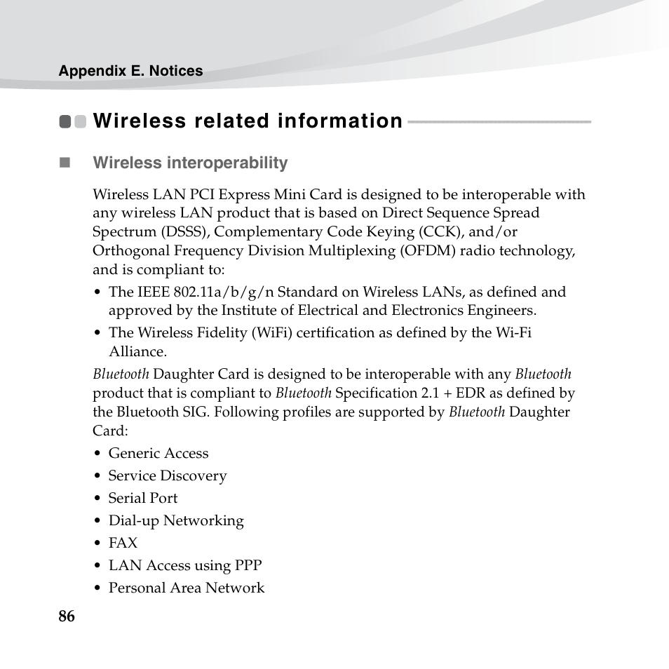 Wireless related information | Lenovo IdeaPad S10-3c User Manual | Page 100 / 128