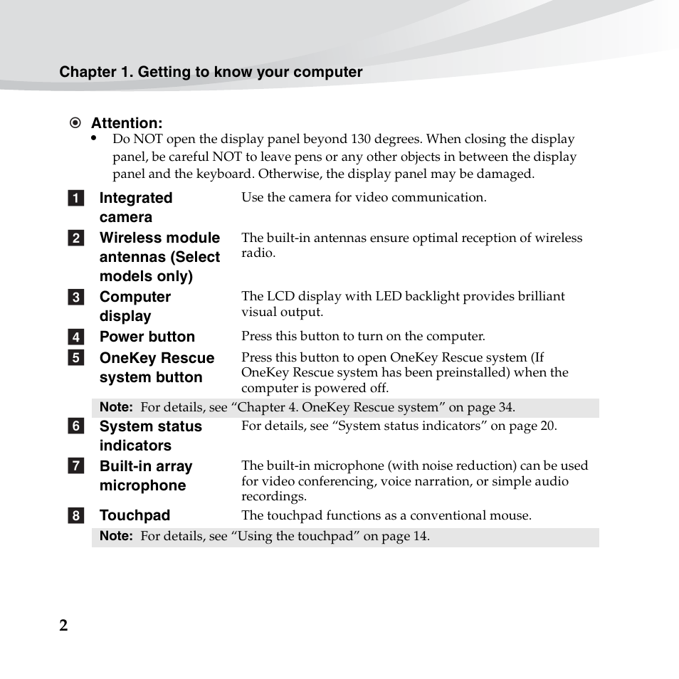 Lenovo IdeaPad S10-3c User Manual | Page 16 / 128