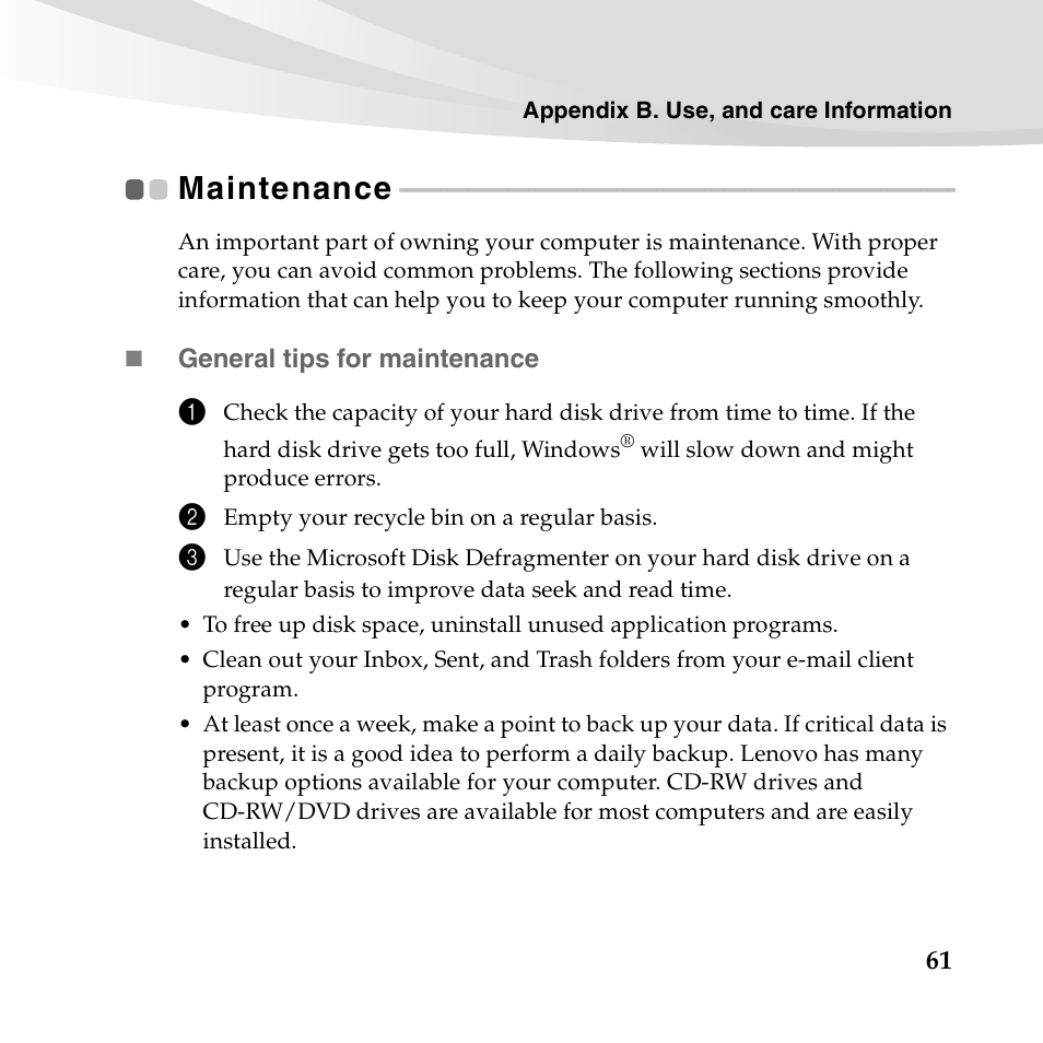 Maintenance | Lenovo IdeaPad S10-3c User Manual | Page 75 / 128
