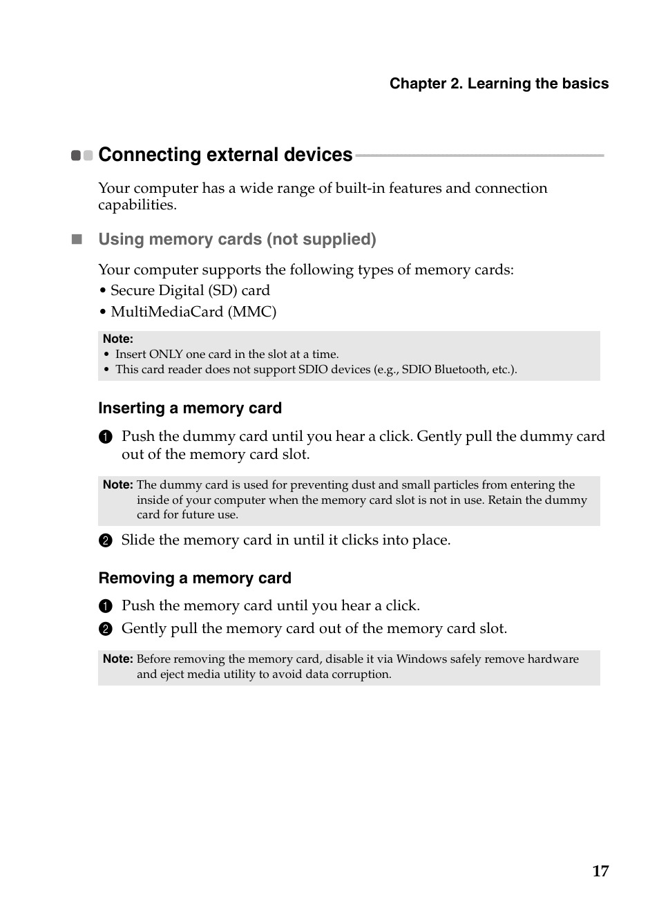 Connecting external devices | Lenovo IdeaPad N586 User Manual | Page 21 / 49