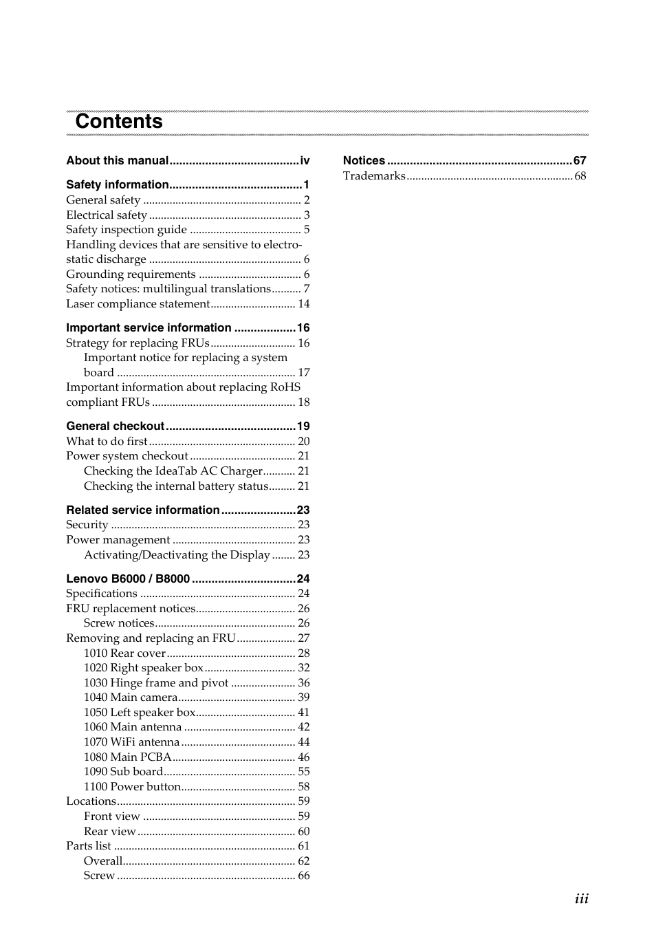 Lenovo Yoga Tablet 8 B6000 User Manual | Page 3 / 72