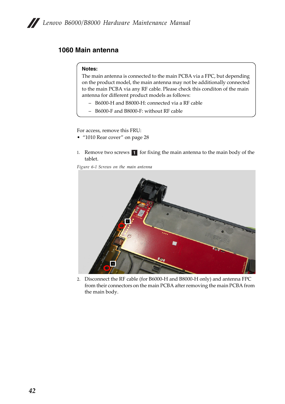 1060 main antenna | Lenovo Yoga Tablet 8 B6000 User Manual | Page 46 / 72