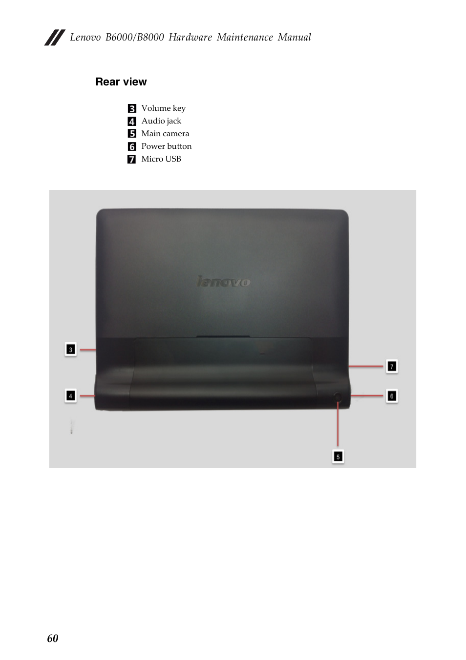 Rear view | Lenovo Yoga Tablet 8 B6000 User Manual | Page 64 / 72