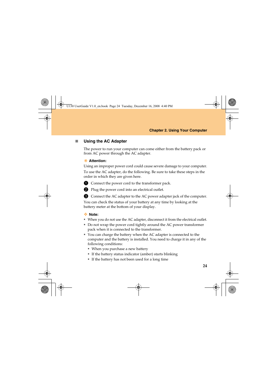 Lenovo IdeaPad U130 User Manual | Page 33 / 136