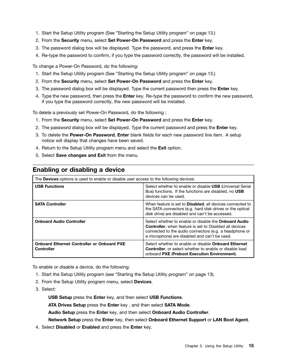 Enabling or disabling a device | Lenovo IdeaCentre Q180 User Manual | Page 21 / 43