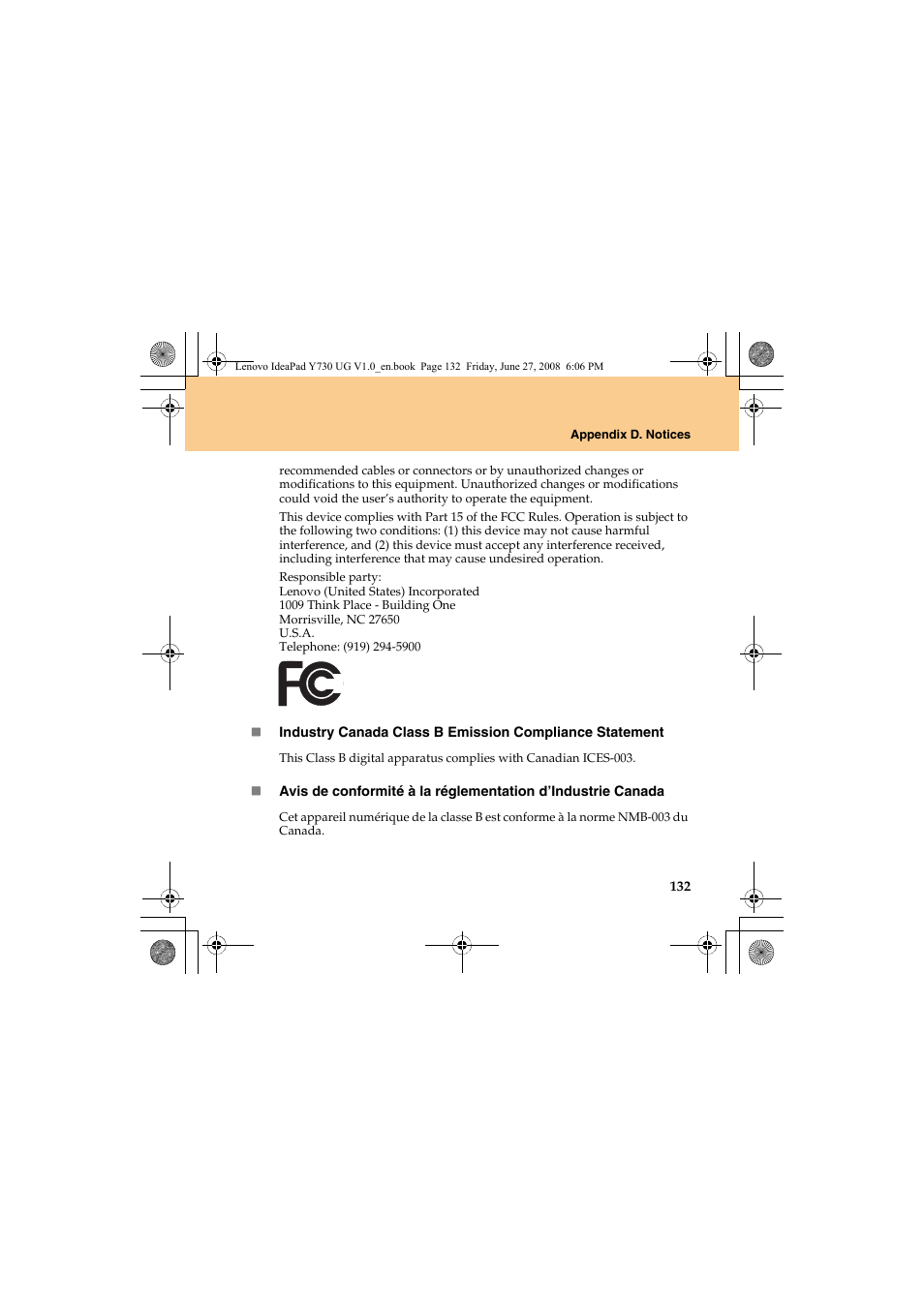 Lenovo IdeaPad Y730 User Manual | Page 141 / 156