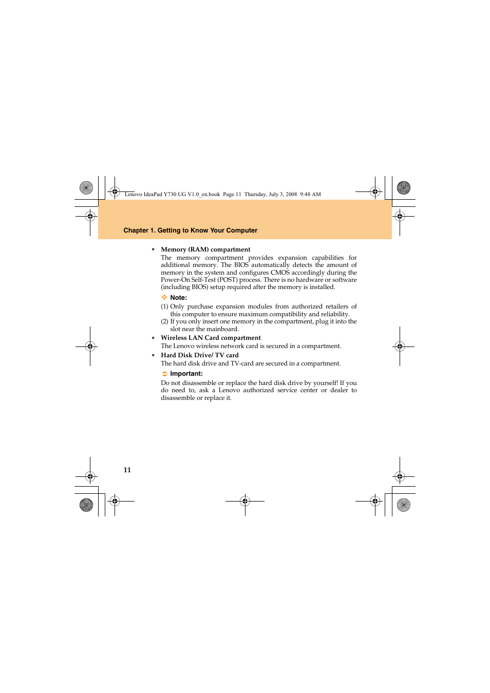 Lenovo IdeaPad Y730 User Manual | Page 20 / 156