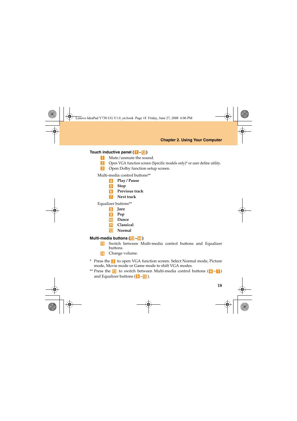 Lenovo IdeaPad Y730 User Manual | Page 27 / 156
