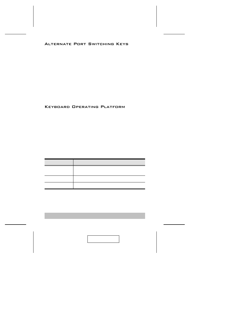 Alternate port switching keys, Keyboard operating platform | ATEN ATEN Petite CS-64U User Manual | Page 13 / 20