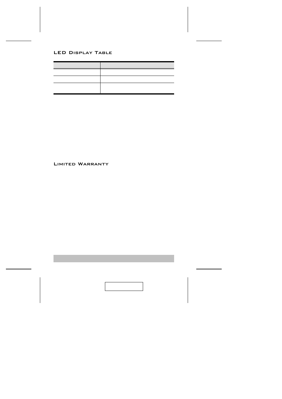 Led display table, Limited warranty | ATEN ATEN Petite CS-64U User Manual | Page 20 / 20