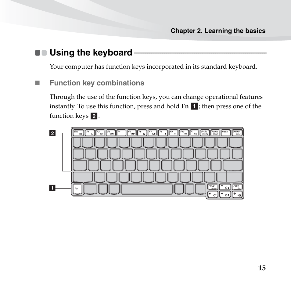 Using the keyboard | Lenovo IdeaPad S10-3s User Manual | Page 29 / 130