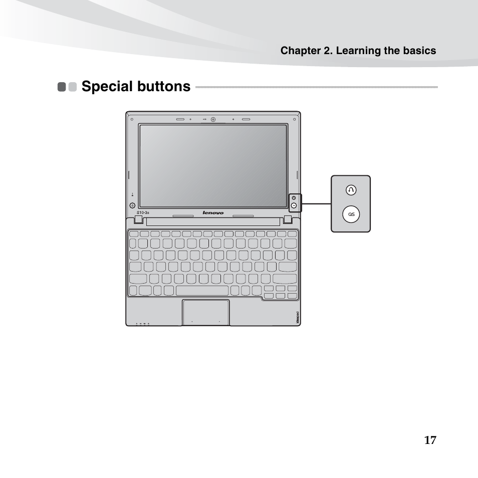 Special buttons | Lenovo IdeaPad S10-3s User Manual | Page 31 / 130