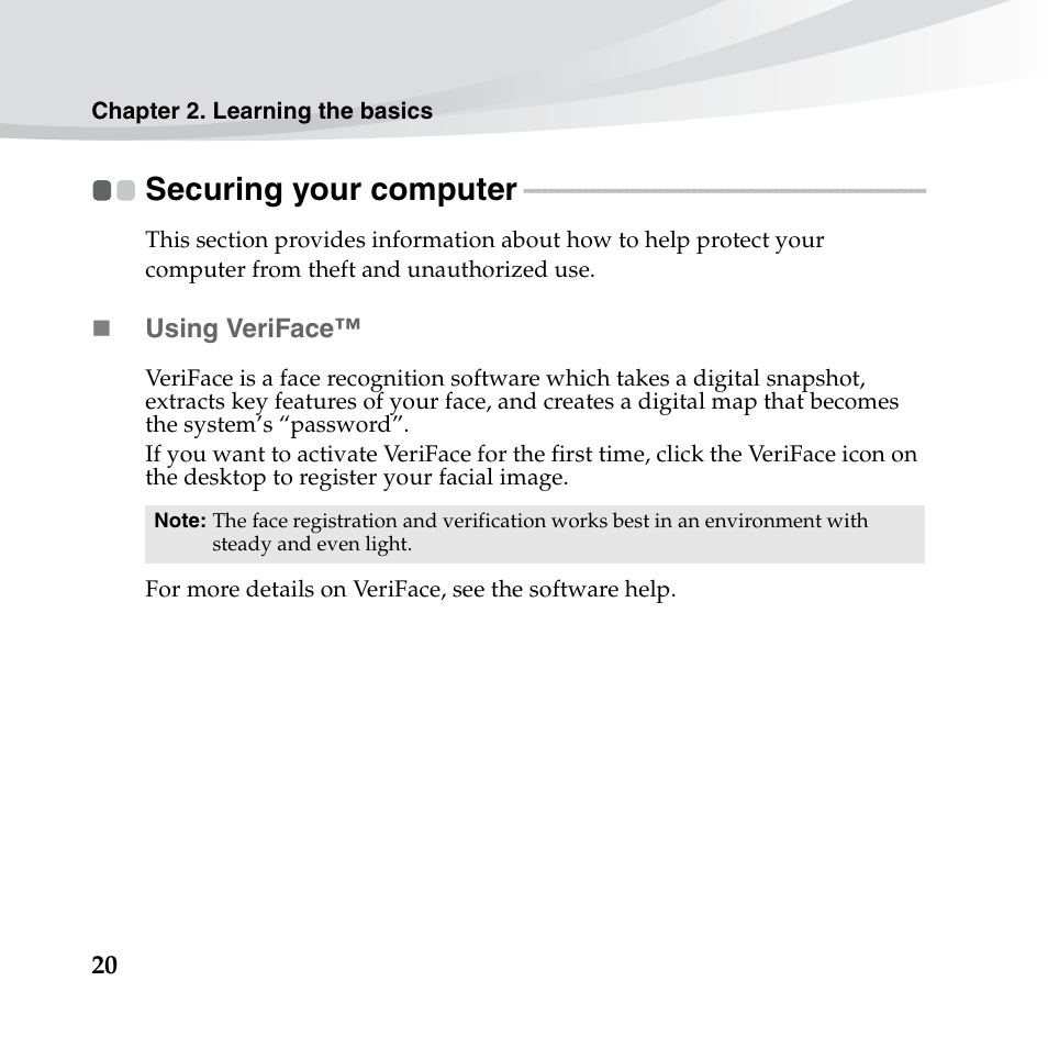 Securing your computer | Lenovo IdeaPad S10-3s User Manual | Page 34 / 130