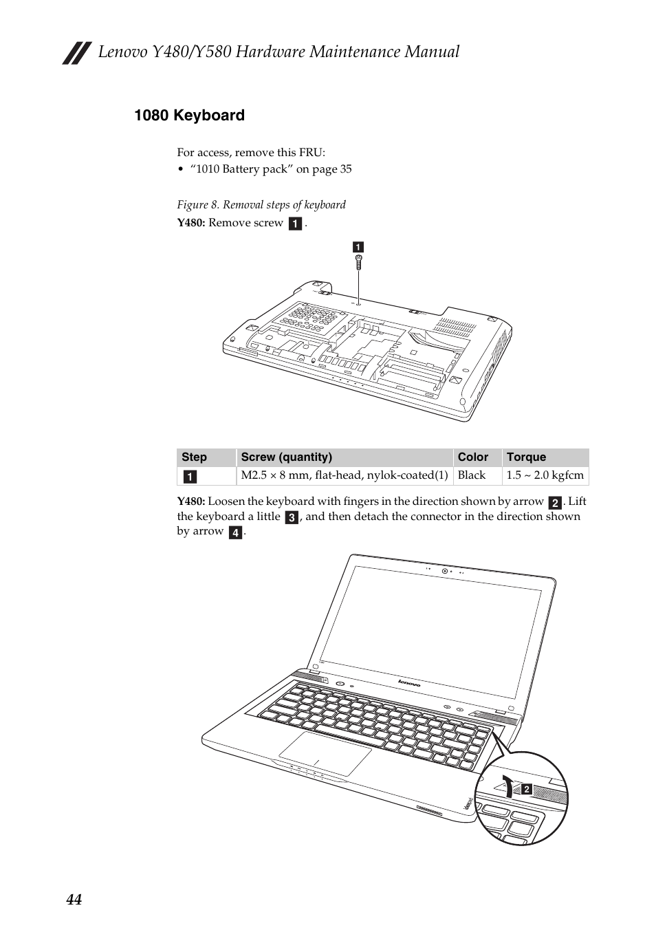 1080 keyboard | Lenovo IdeaPad Y480 User Manual | Page 48 / 103