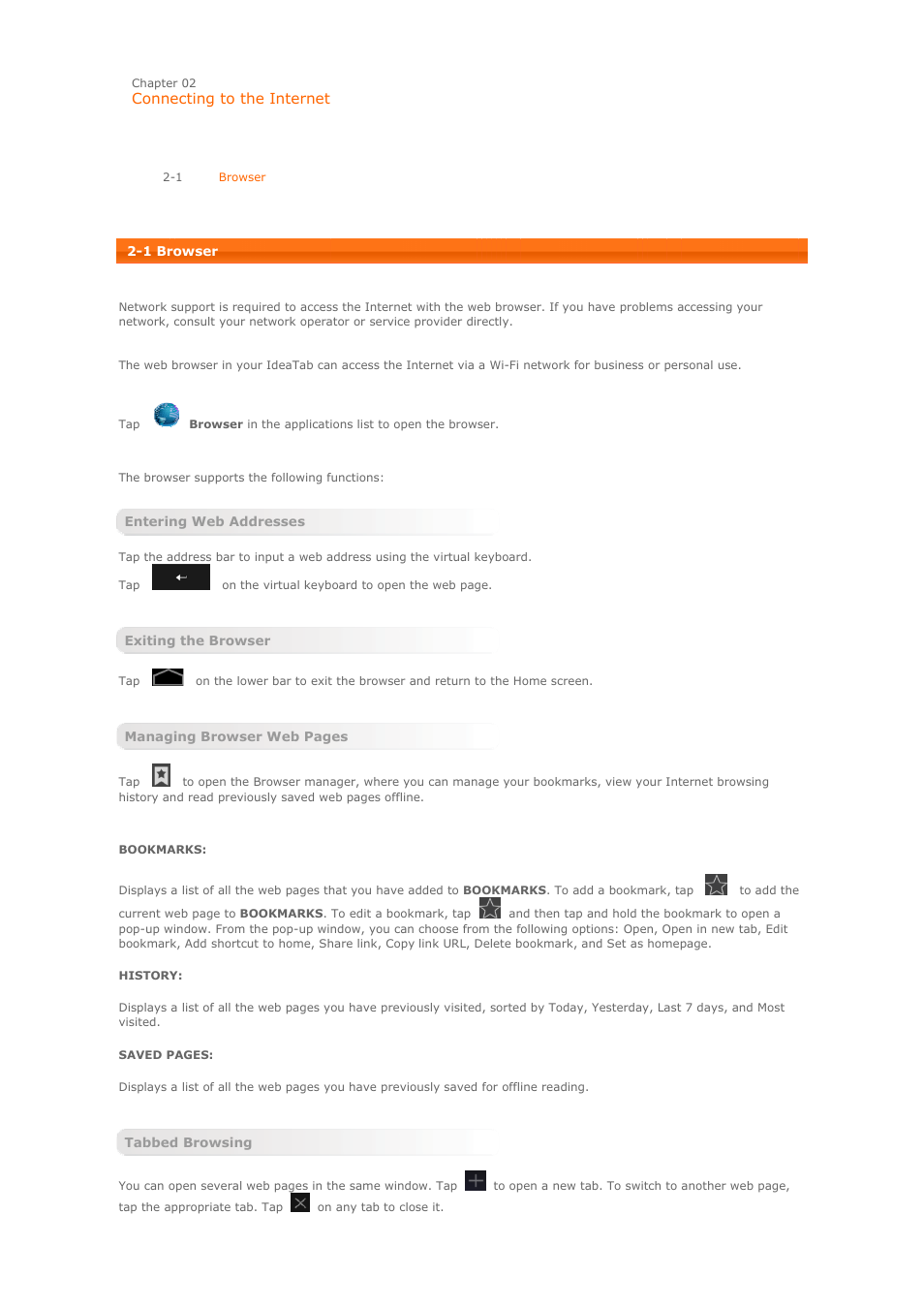 Connecting to the internet | Lenovo A2109 Tablet User Manual | Page 8 / 23