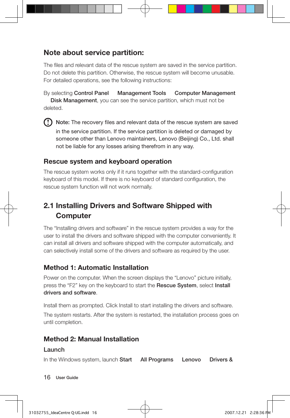 Lenovo IdeaCentre Q200 User Manual | Page 21 / 49