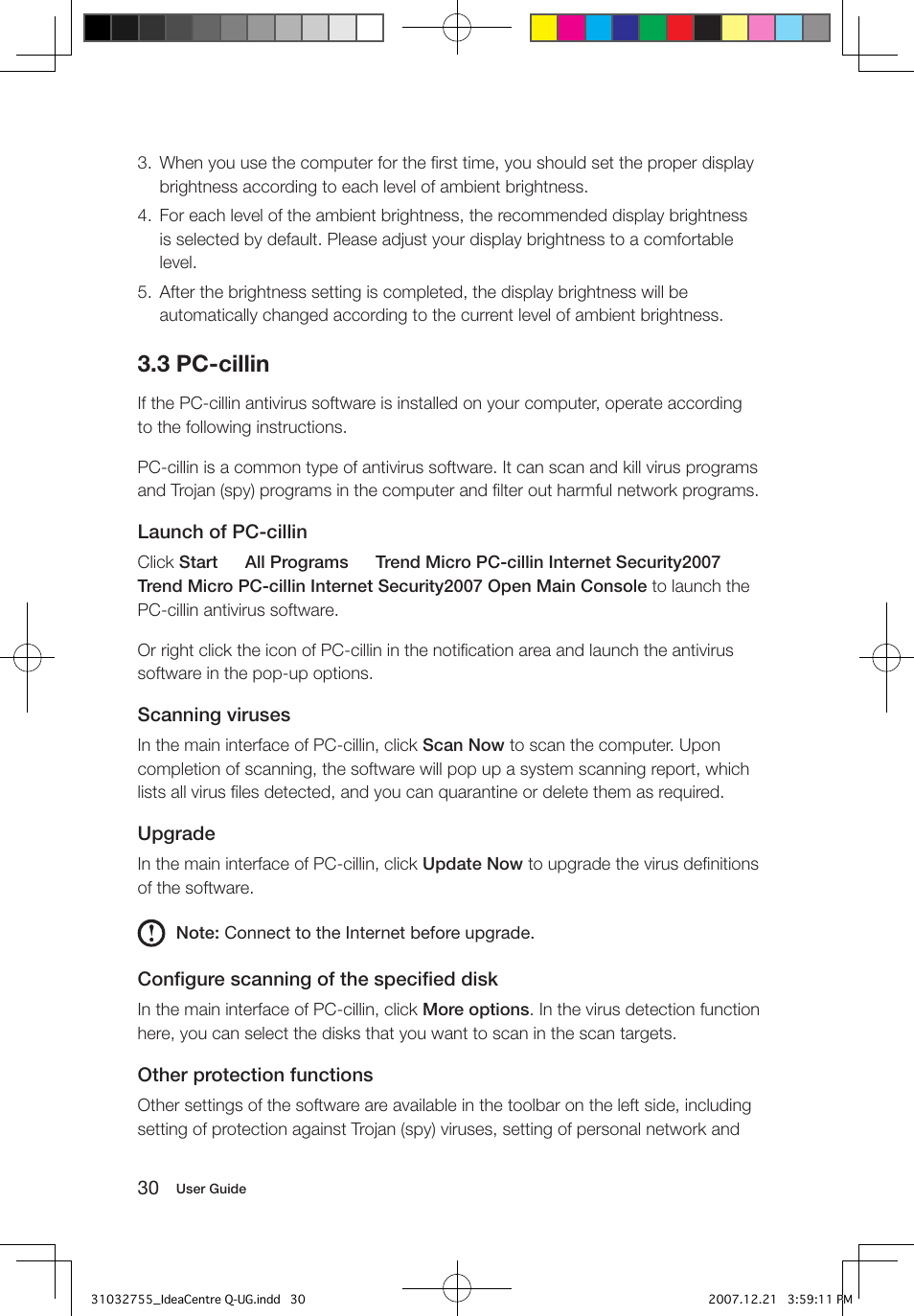 3 pc-cillin | Lenovo IdeaCentre Q200 User Manual | Page 35 / 49