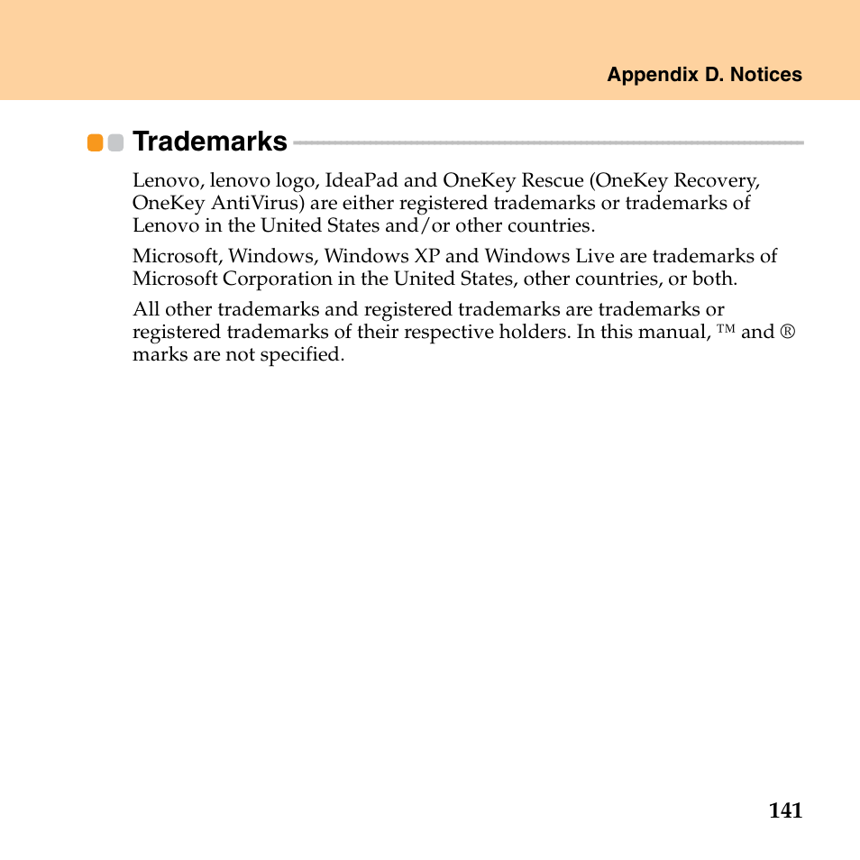 Trademarks | Lenovo IdeaPad S10 FR User Manual | Page 149 / 154