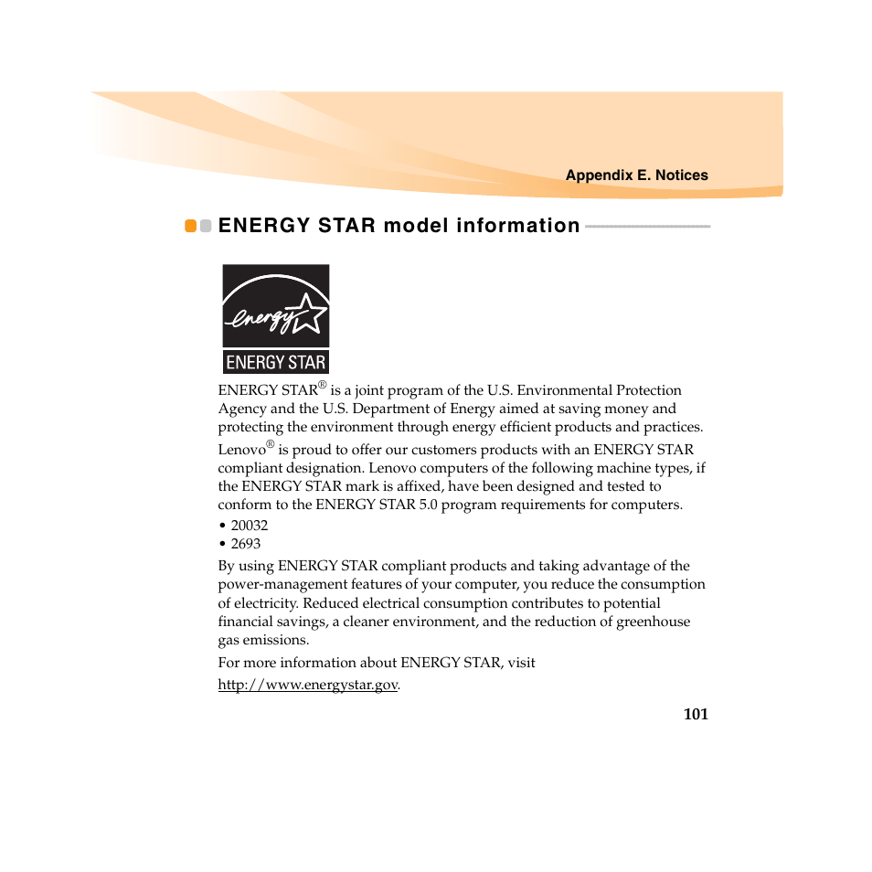 Energy star model information | Lenovo IdeaPad U450 User Manual | Page 115 / 142