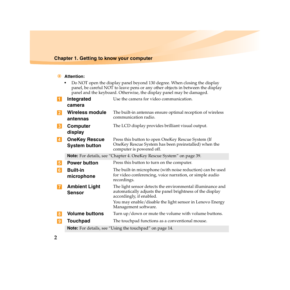 Lenovo IdeaPad U450 User Manual | Page 16 / 142