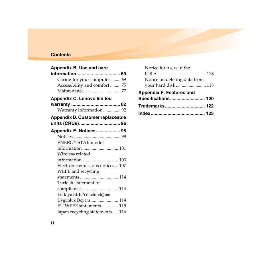 Lenovo IdeaPad U450 User Manual | Page 8 / 142