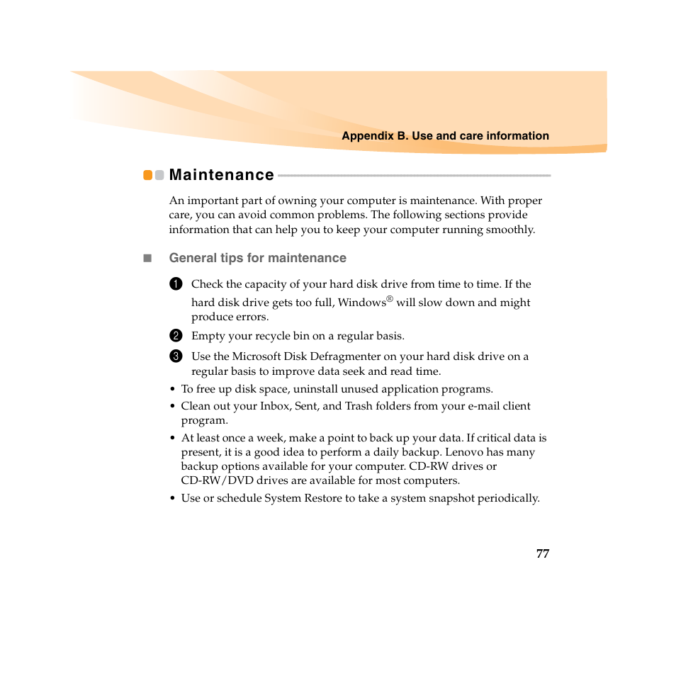 Maintenance | Lenovo IdeaPad U450 User Manual | Page 91 / 142