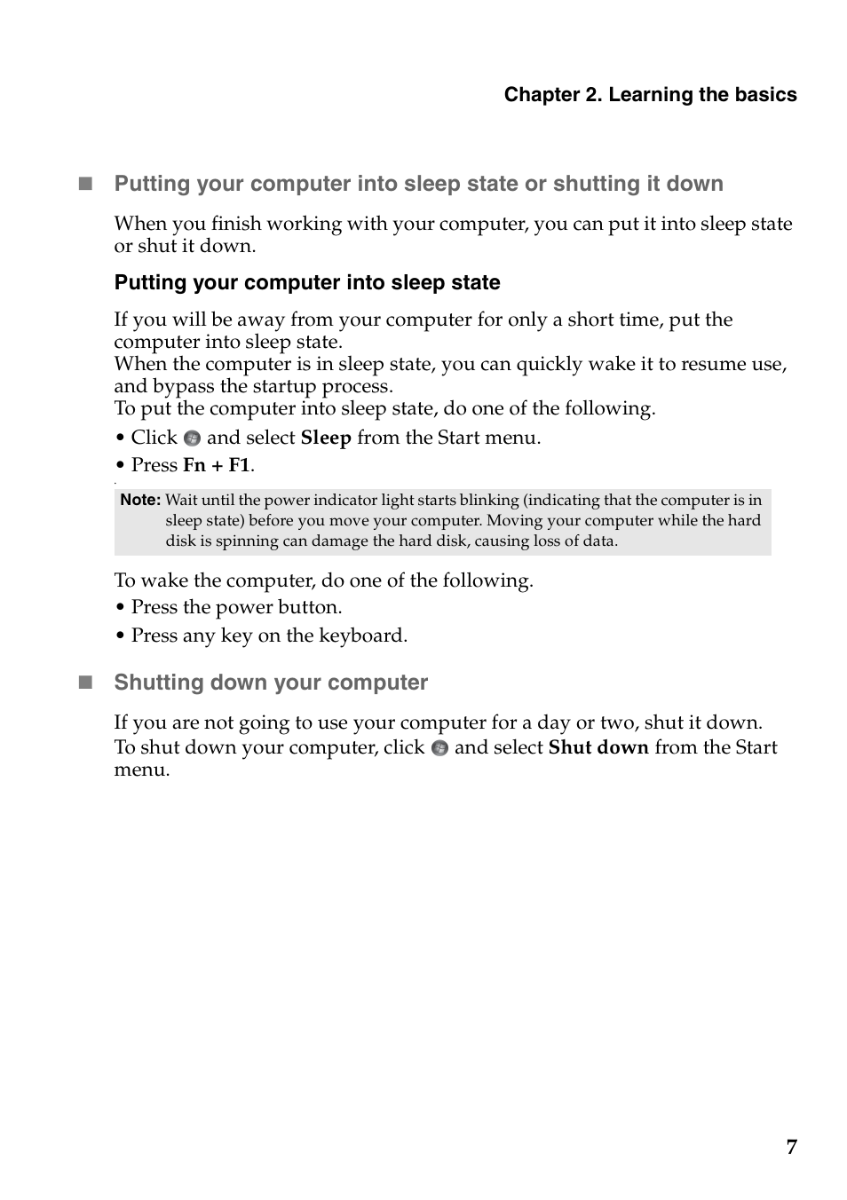 Shutting down your computer | Lenovo IdeaPad V360 User Manual | Page 11 / 58