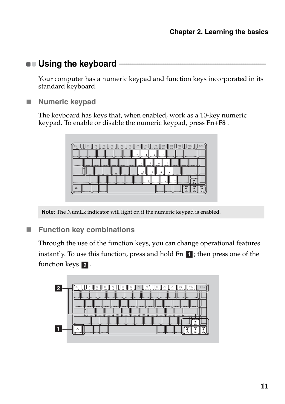 Using the keyboard | Lenovo IdeaPad V360 User Manual | Page 15 / 58