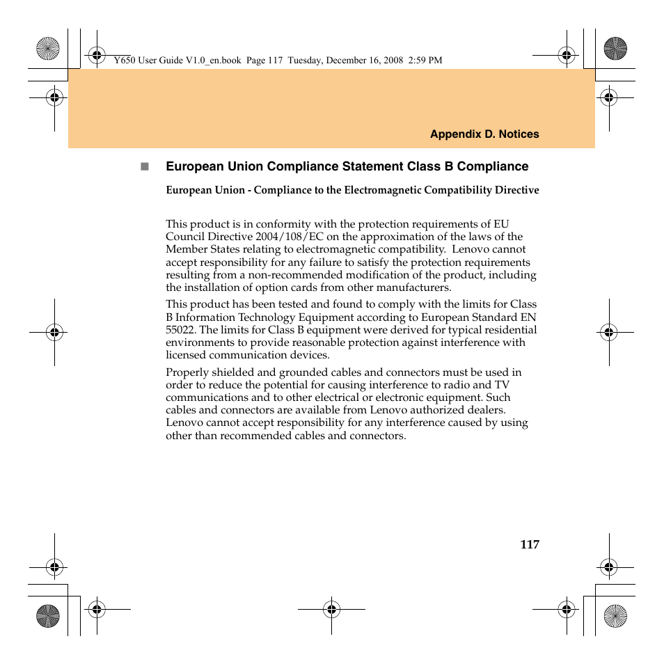 Lenovo IdeaPad Y650 User Manual | Page 125 / 138
