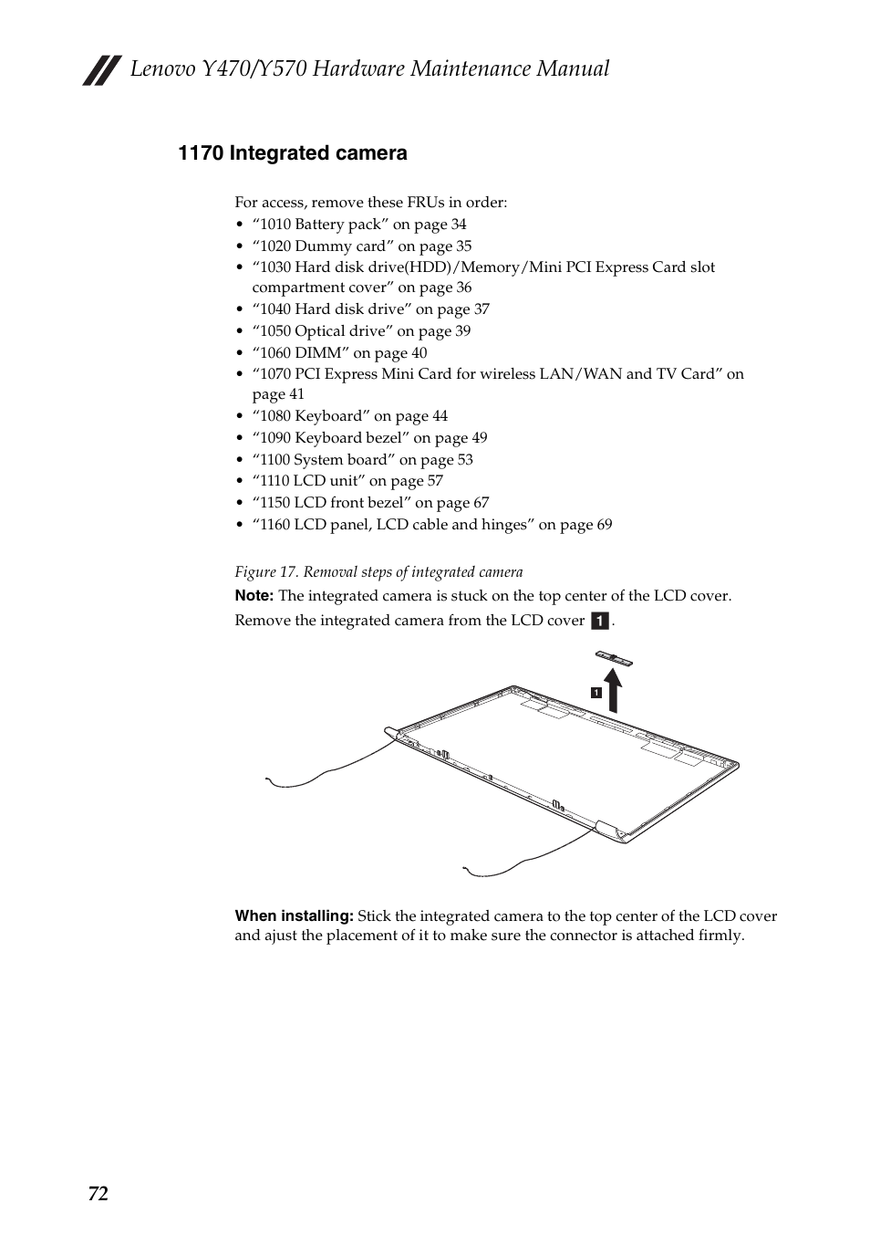 1170 integrated camera | Lenovo IDEAPAD Y570 User Manual | Page 76 / 103