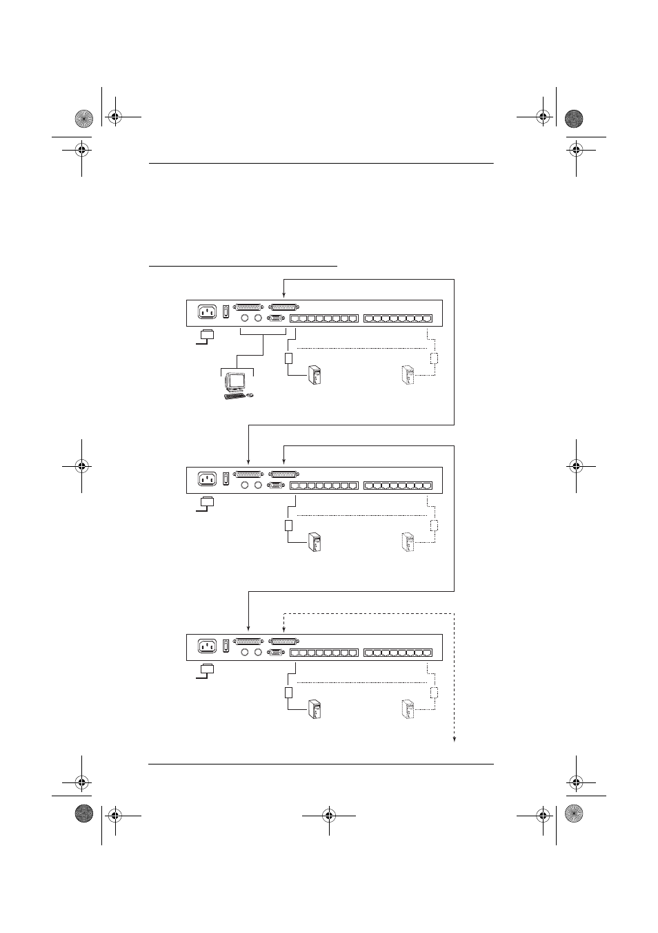 Daisy chain installation diagram | ATEN ALTUSEN KH1516 User Manual | Page 30 / 75