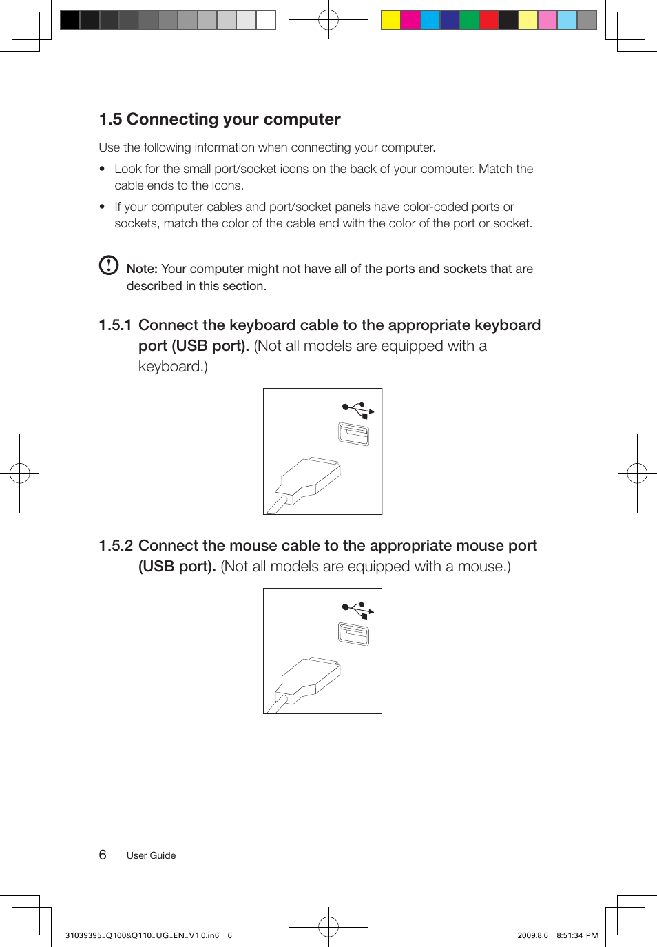 5 connecting your computer | Lenovo IdeaCentre Q110 User Manual | Page 11 / 35