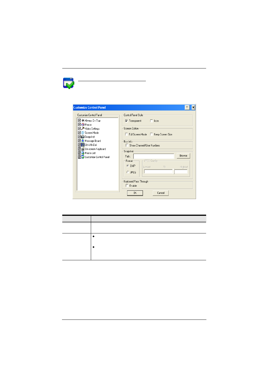Control panel configuration | ATEN ALTUSCN KH1516I User Manual | Page 112 / 172