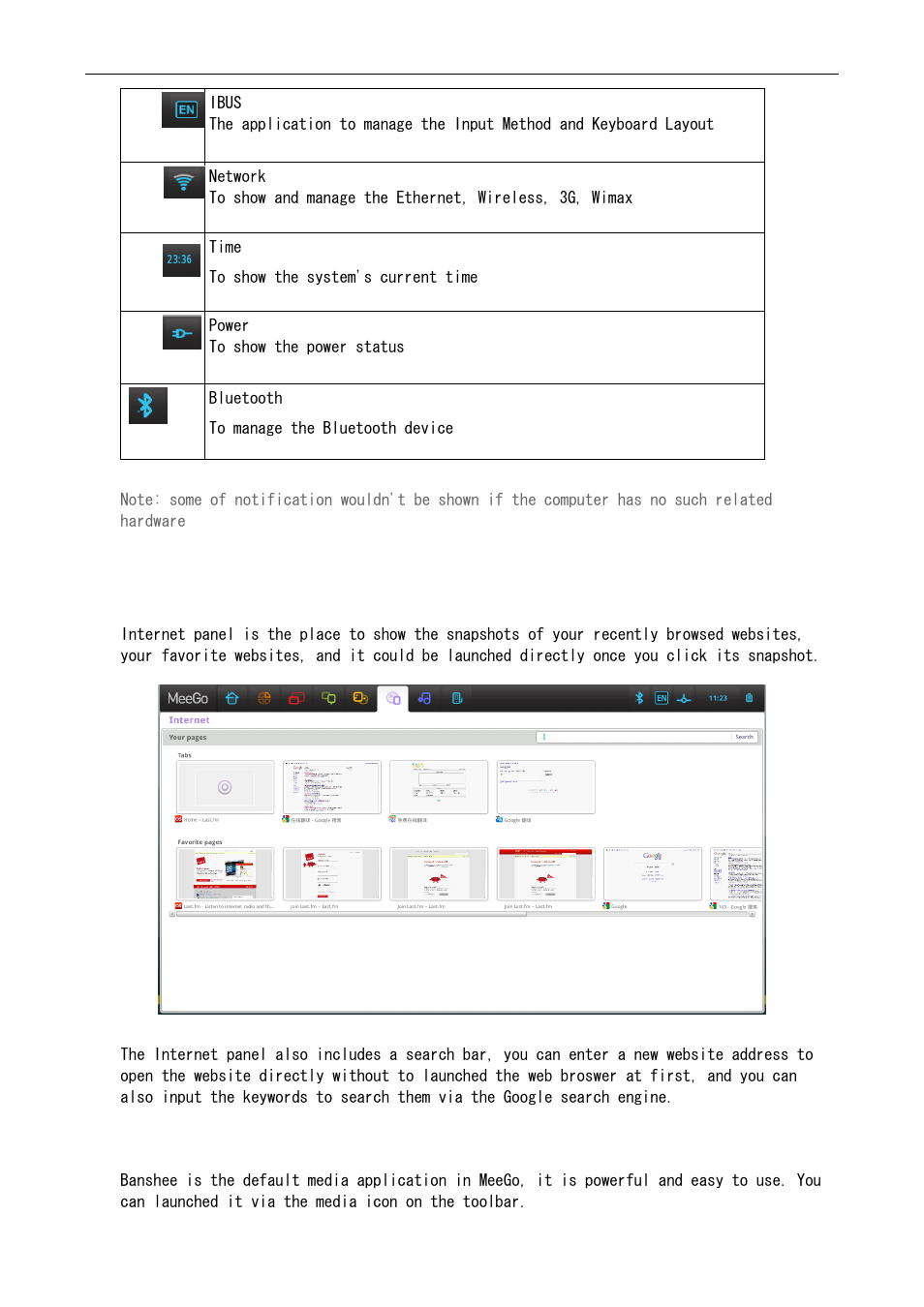 4 internet, 5 media | Lenovo IdeaPad S10-3 FR User Manual | Page 5 / 12