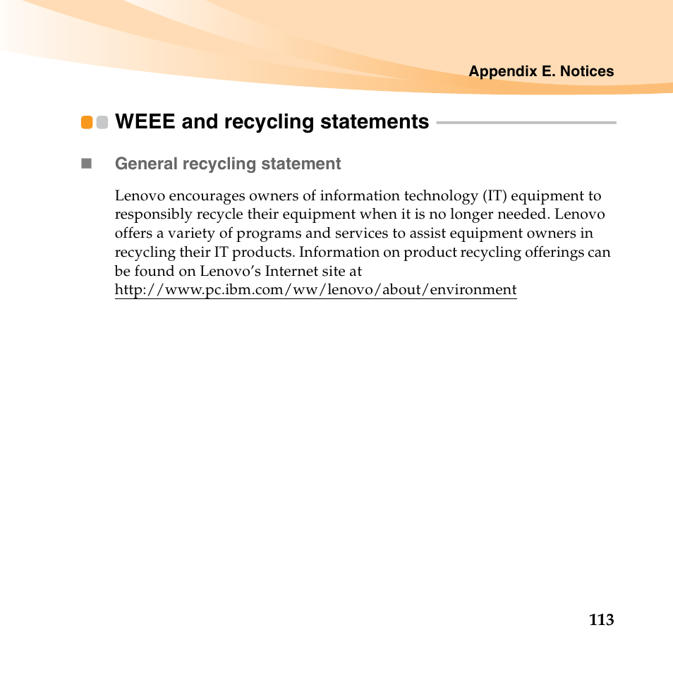 Weee and recycling statements | Lenovo IdeaPad S10-2 User Manual | Page 128 / 140