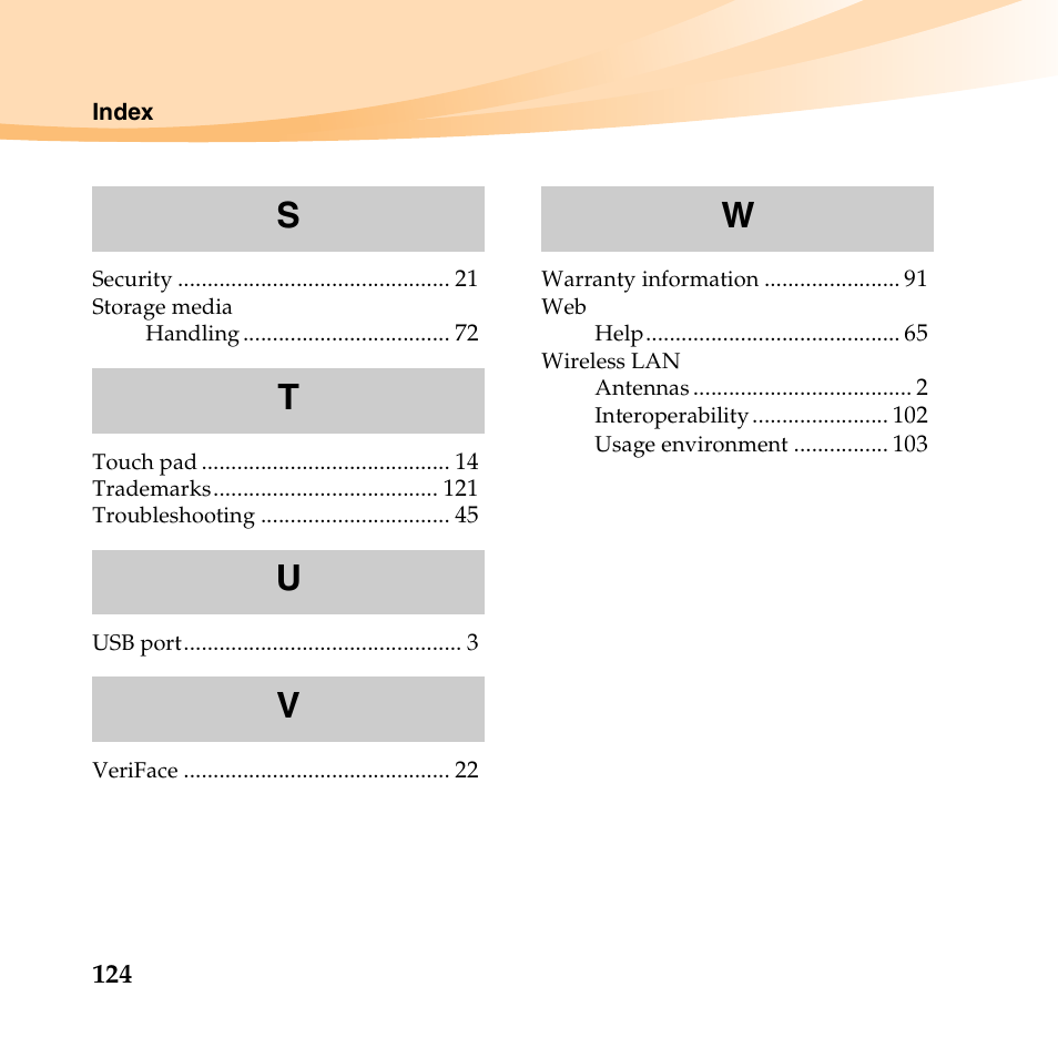 St u v w | Lenovo IdeaPad S10-2 User Manual | Page 139 / 140