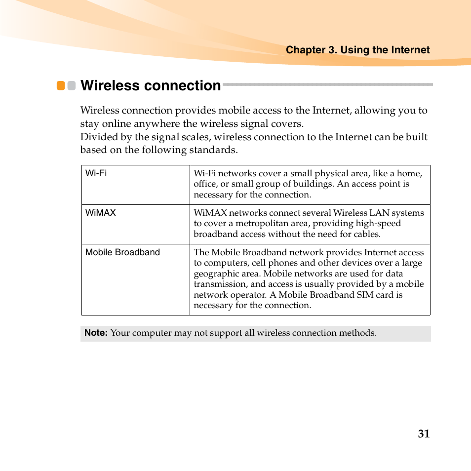 Wireless connection | Lenovo IdeaPad S10-2 User Manual | Page 46 / 140