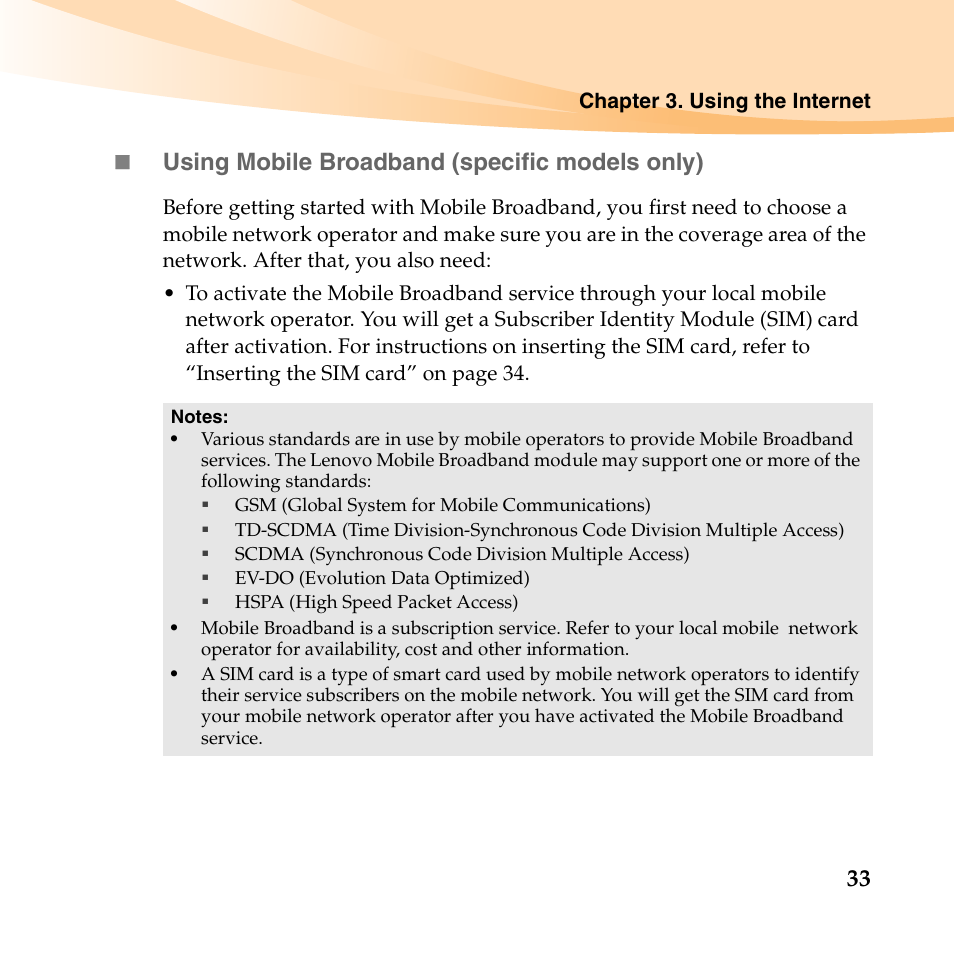 33  using mobile broadband (specific models only) | Lenovo IdeaPad S10-2 User Manual | Page 48 / 140
