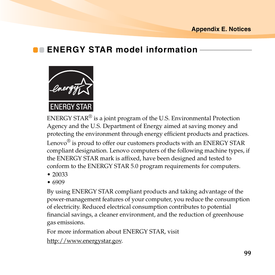 Energy star model information | Lenovo IdeaPad U150 User Manual | Page 113 / 140