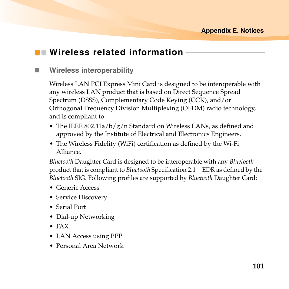Wireless related information | Lenovo IdeaPad U150 User Manual | Page 115 / 140