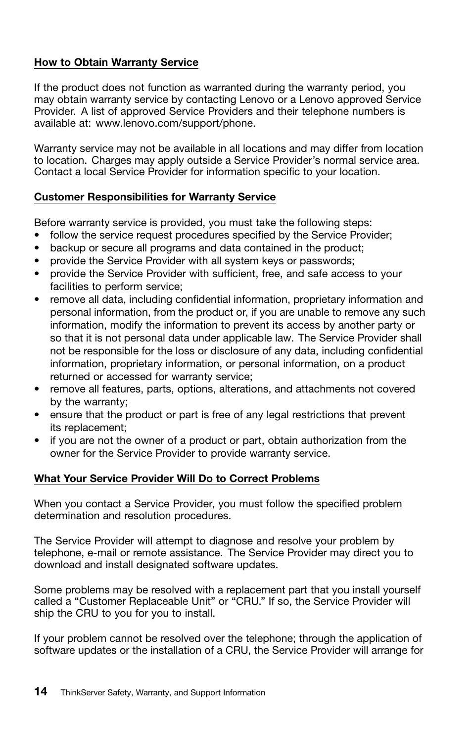 Lenovo ThinkServer TS440 User Manual | Page 30 / 46