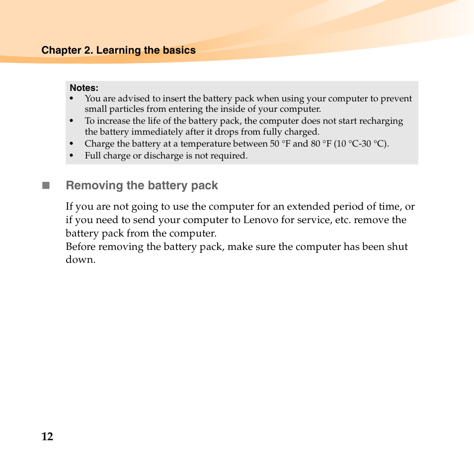 Removing the battery pack | Lenovo IdeaPad U450p User Manual | Page 26 / 136