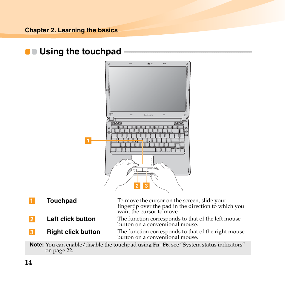 Using the touchpad | Lenovo IdeaPad U450p User Manual | Page 28 / 136