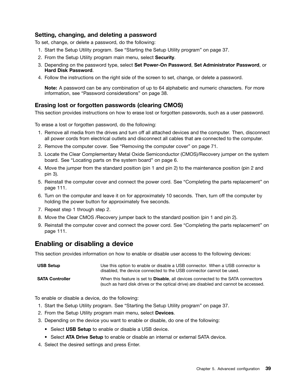 Enabling or disabling a device | Lenovo ThinkStation P300 User Manual | Page 51 / 150