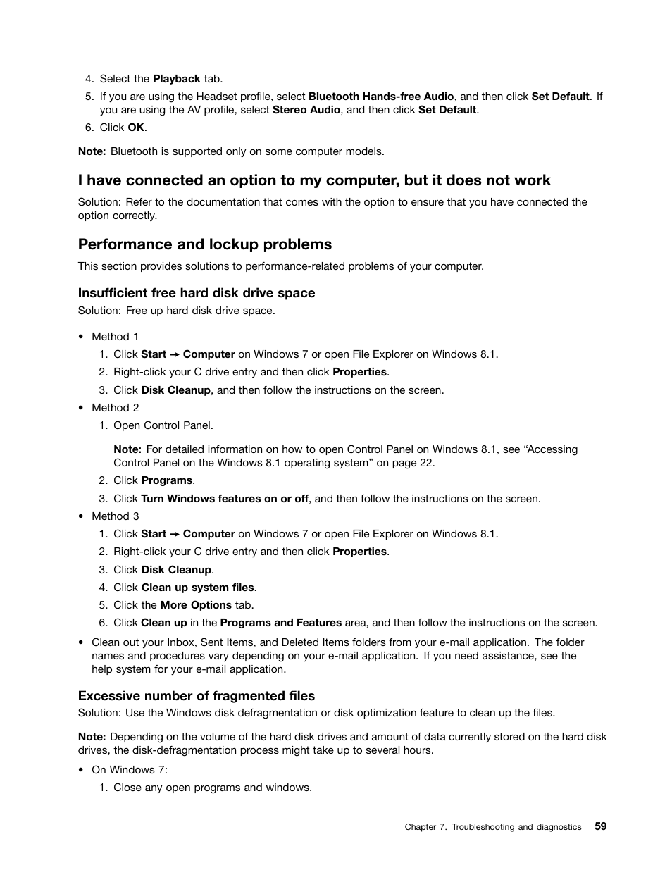 Performance and lockup problems | Lenovo ThinkStation P300 User Manual | Page 71 / 150