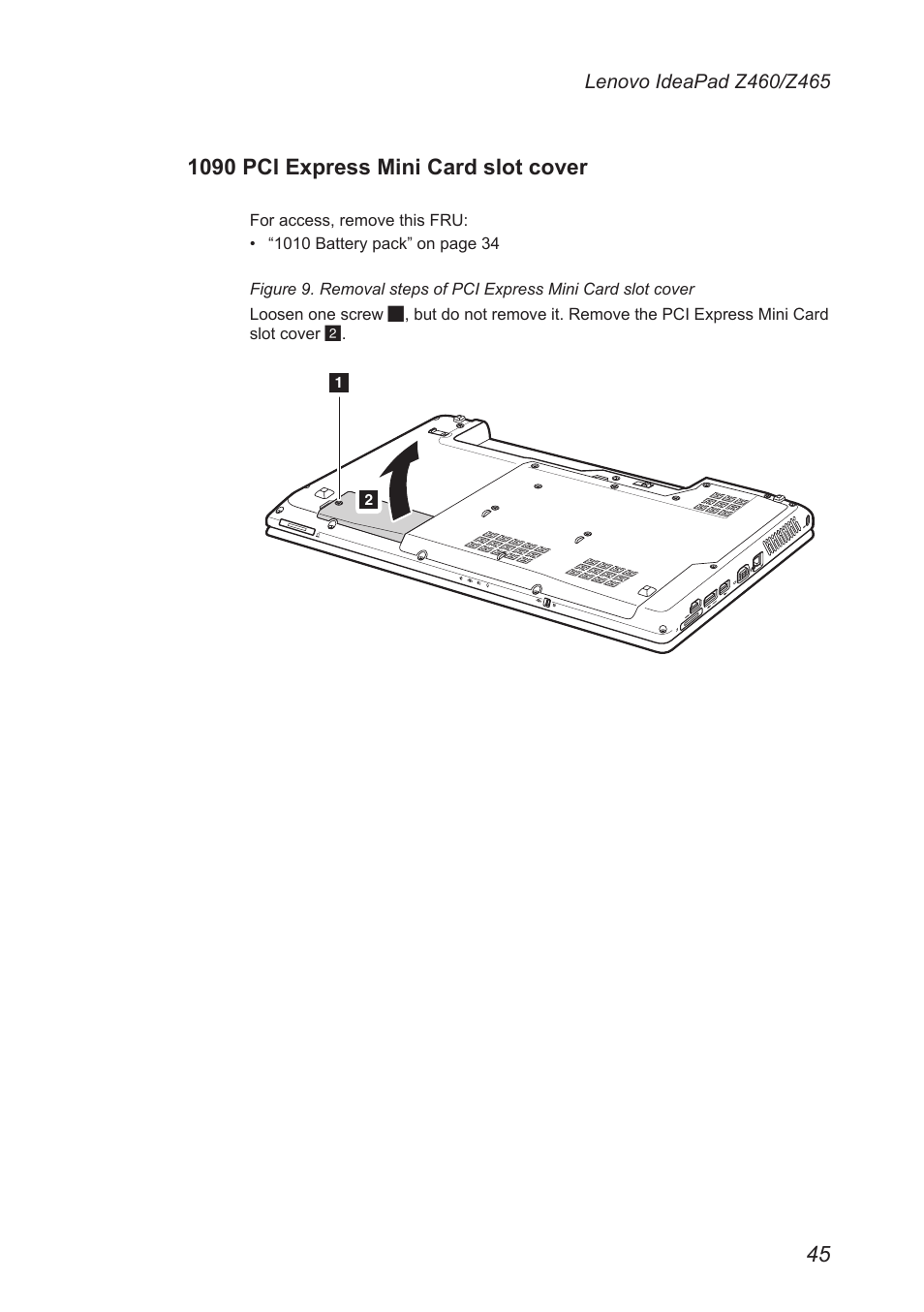 1090 pci express mini card slot cover | Lenovo IdeaPad Z460 User Manual | Page 49 / 92