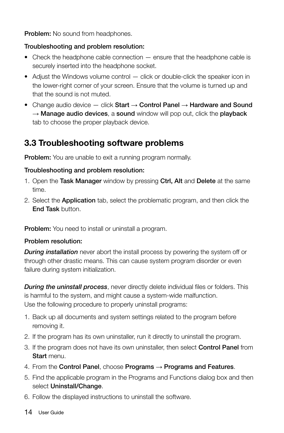 3 troubleshooting software problems, C.c troublescooting software problems | Lenovo IdeaCentre Q180 User Manual | Page 19 / 21