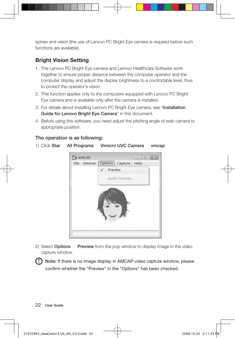 Bright vision setting | Lenovo IdeaCentre K230 User Manual | Page 27 / 41