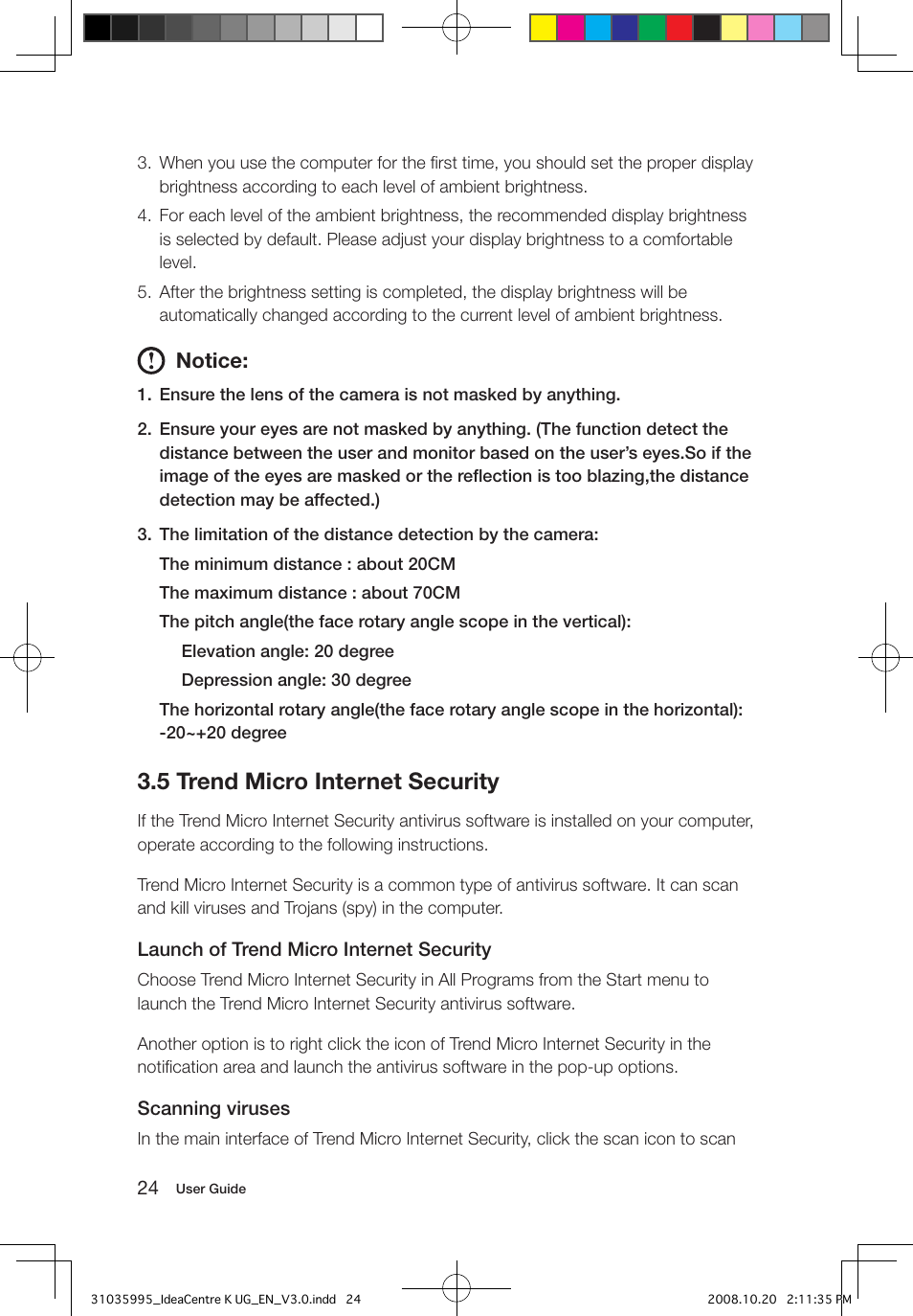 5 trend micro internet security, Notice | Lenovo IdeaCentre K230 User Manual | Page 29 / 41
